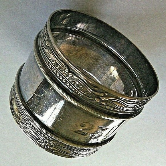 Silver Napkin Ring White Star Line Flag Shipping Ocean liners Titanic's Olympic - Picture 5 of 16